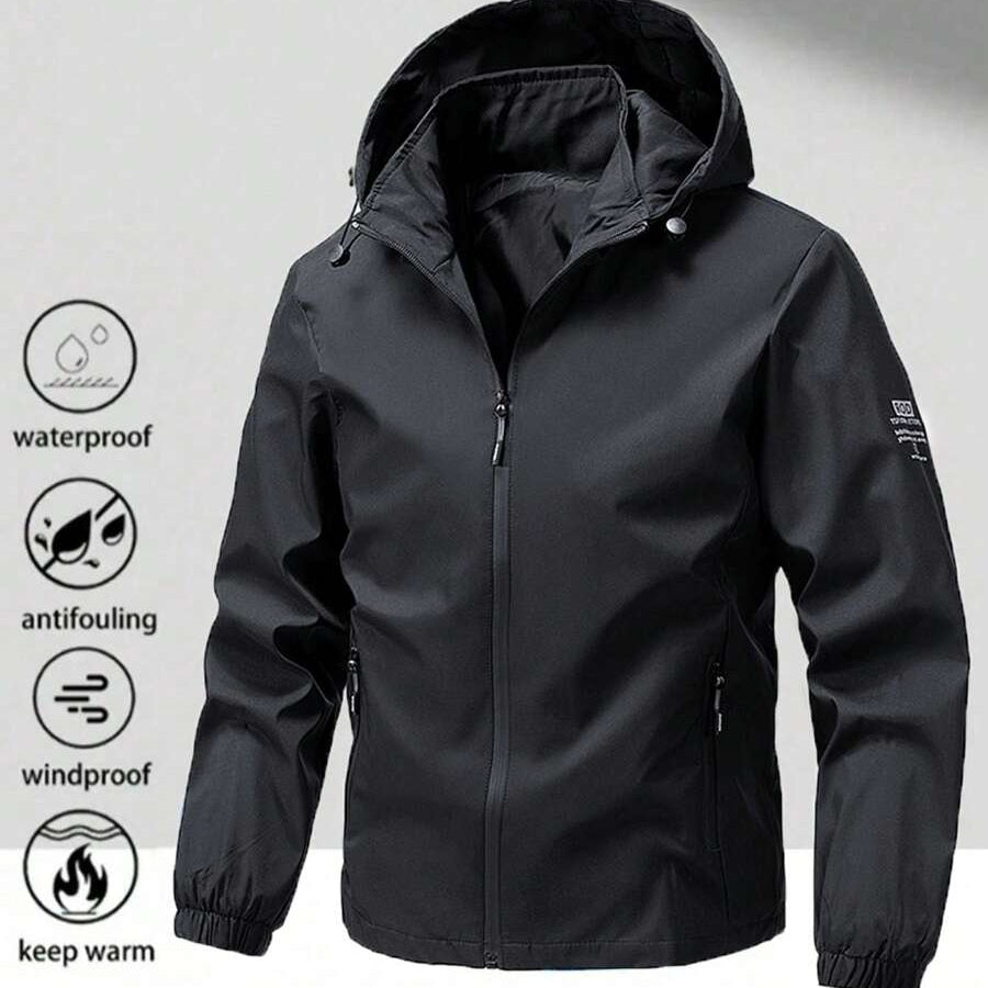 Men’s Winter Jacket | Lightweight Hooded Zip-Up Windbreaker