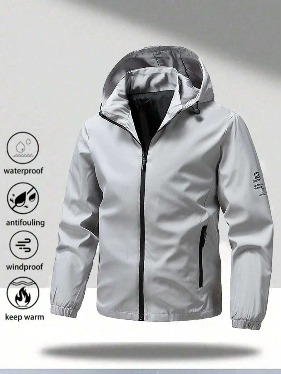 Men’s Winter Jacket | Lightweight Hooded Zip-Up Windbreaker