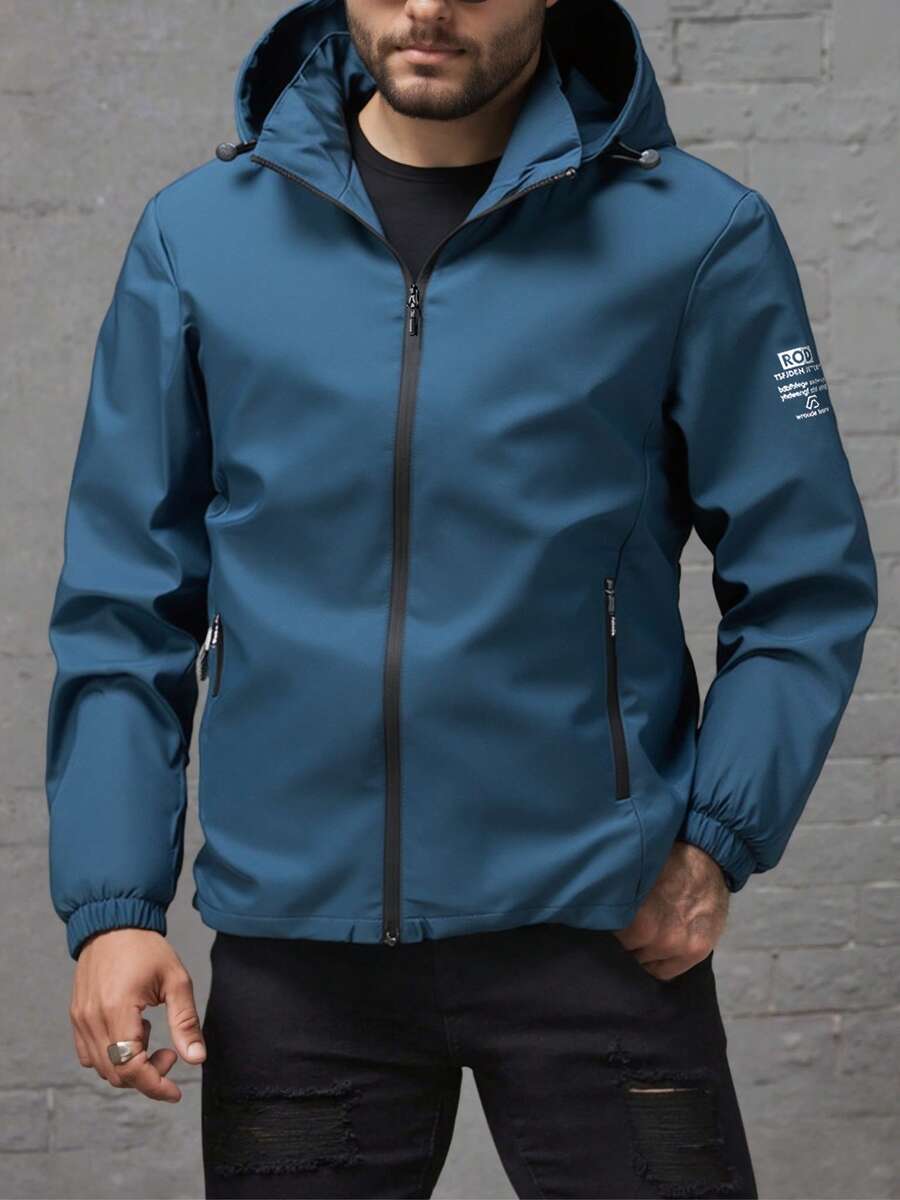 Men’s Winter Jacket | Lightweight Hooded Zip-Up Windbreaker