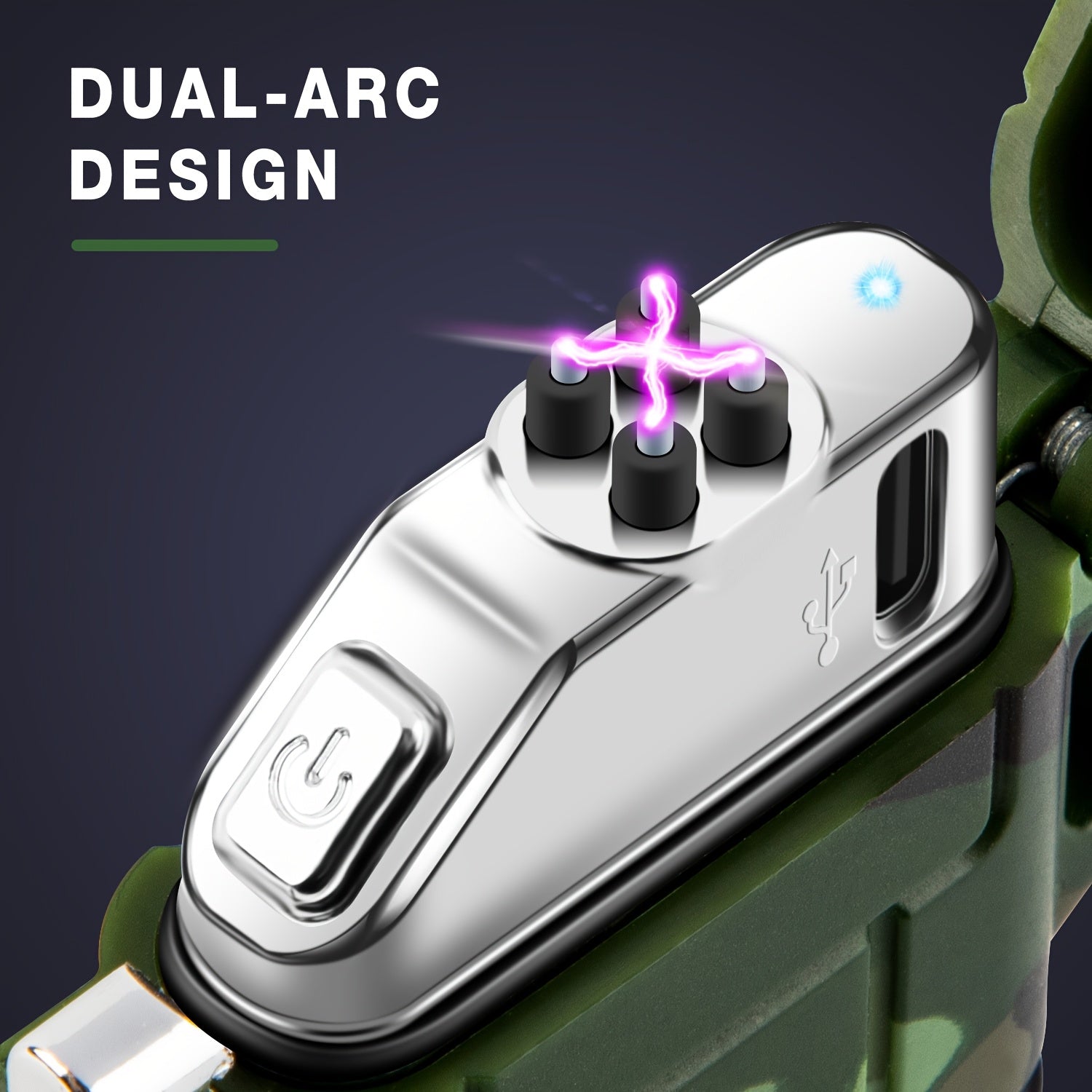Rechargeable Dual Arc Lighter | Type-C Outdoor Design