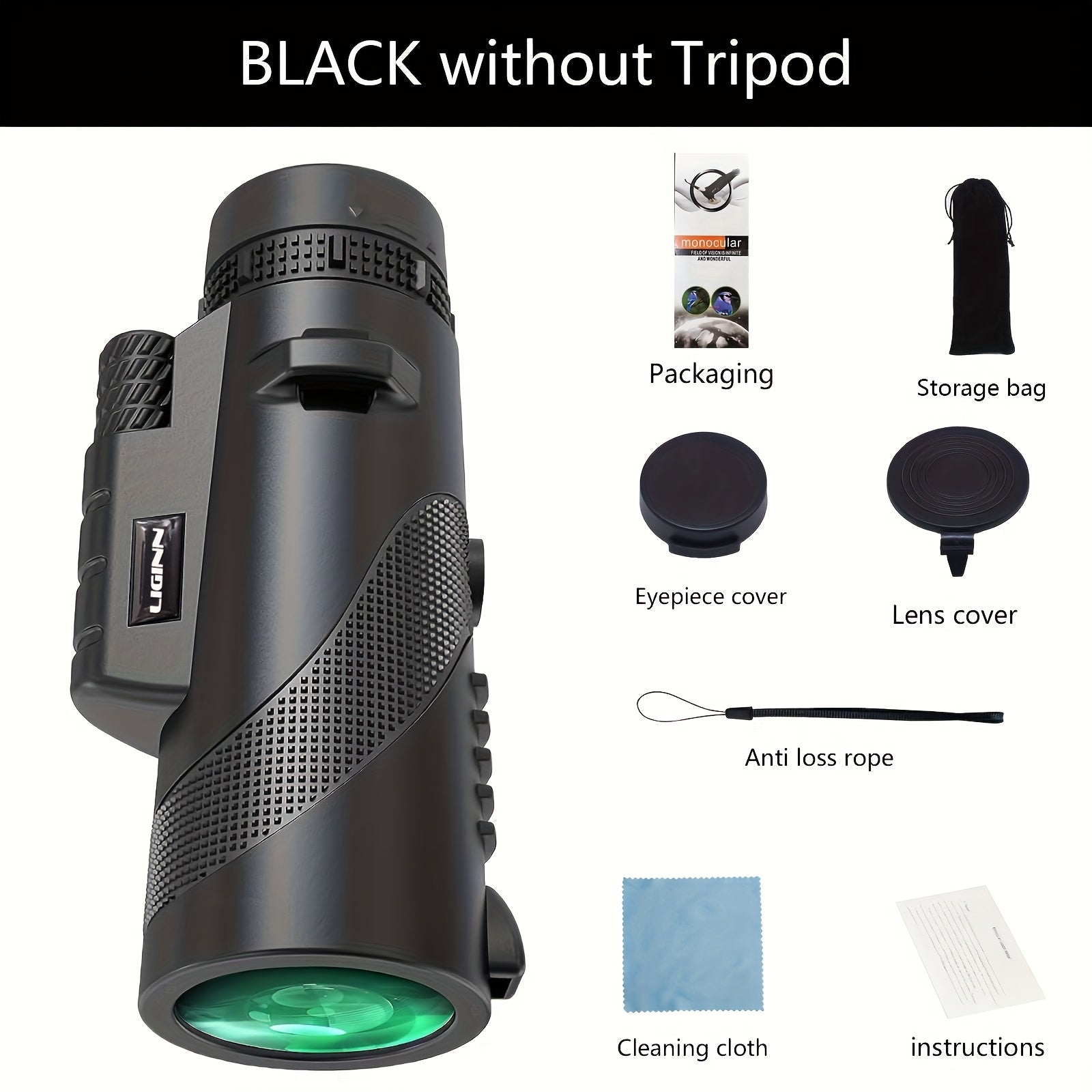 High Definition Monocular Telescope | Zoom Lens with Tripod & Phone Mount