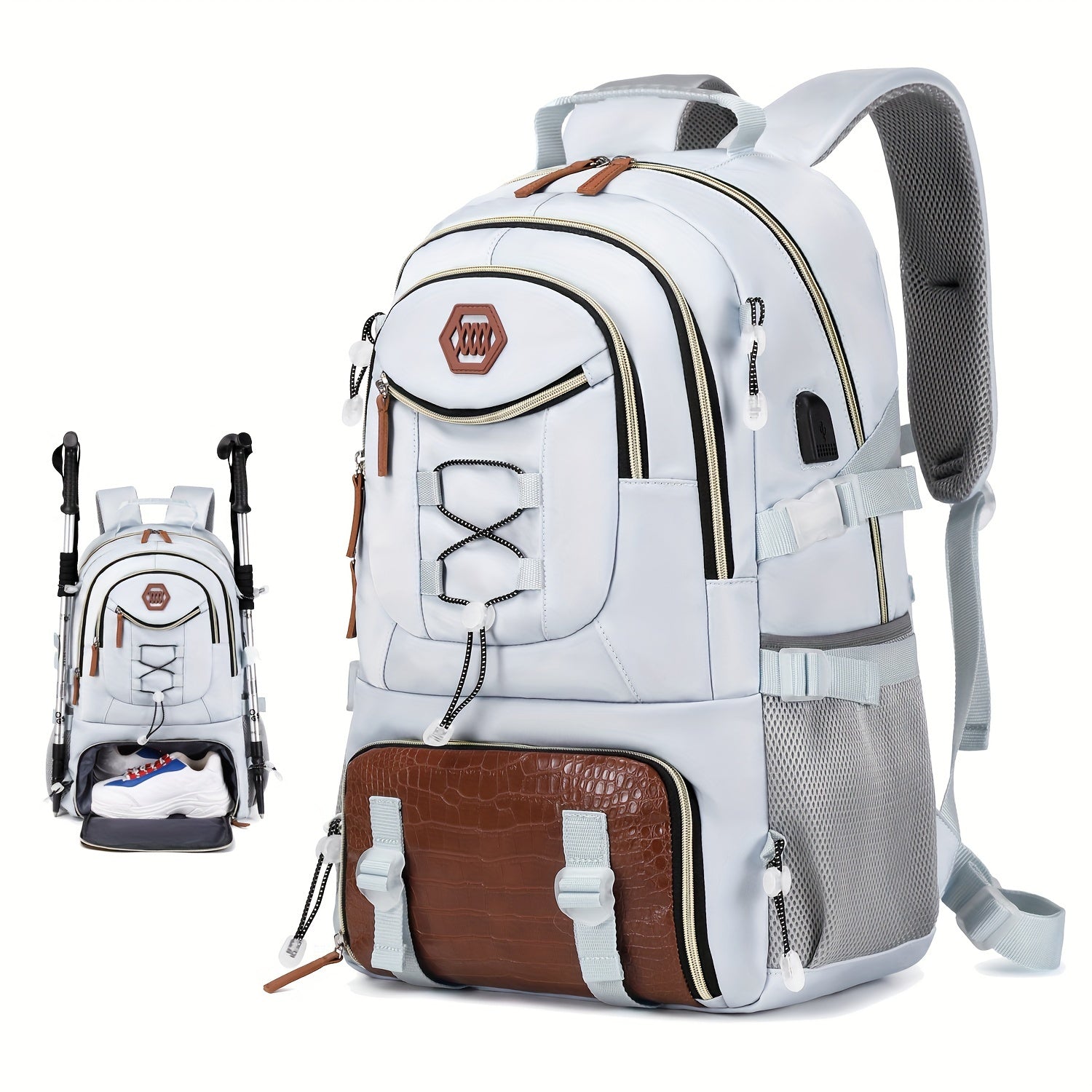 Large Capacity Travel Backpack | USB Charging & Shoe Compartment
