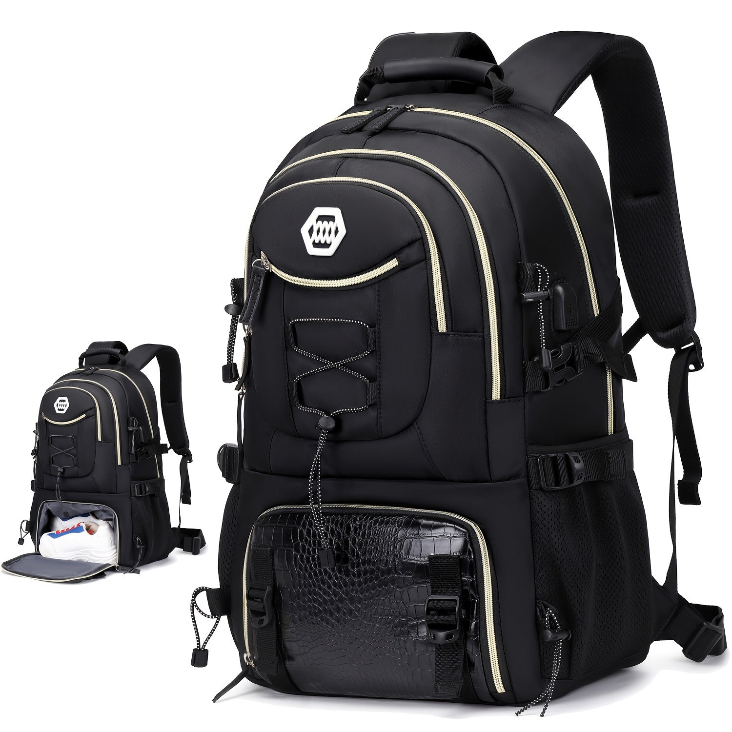 Large Capacity Travel Backpack | USB Charging & Shoe Compartment