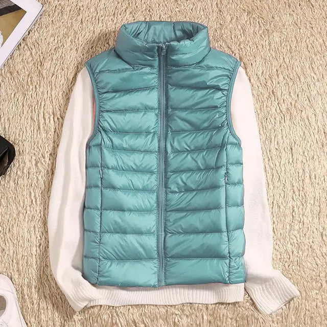 Ultra Light Down Vest - Women's Sleeveless Puffer, Warm and Lightweight Layer