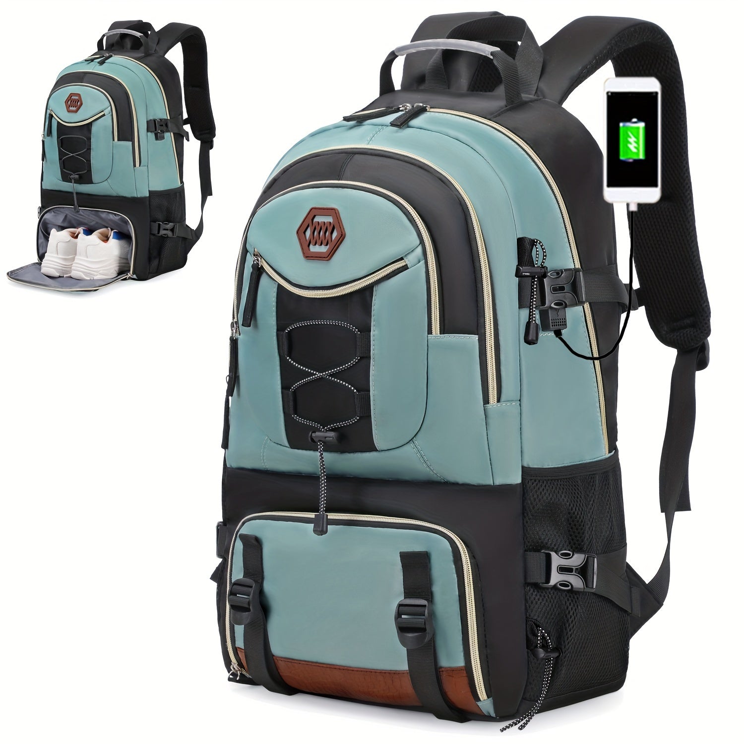 Large Capacity Travel Backpack | USB Charging & Shoe Compartment