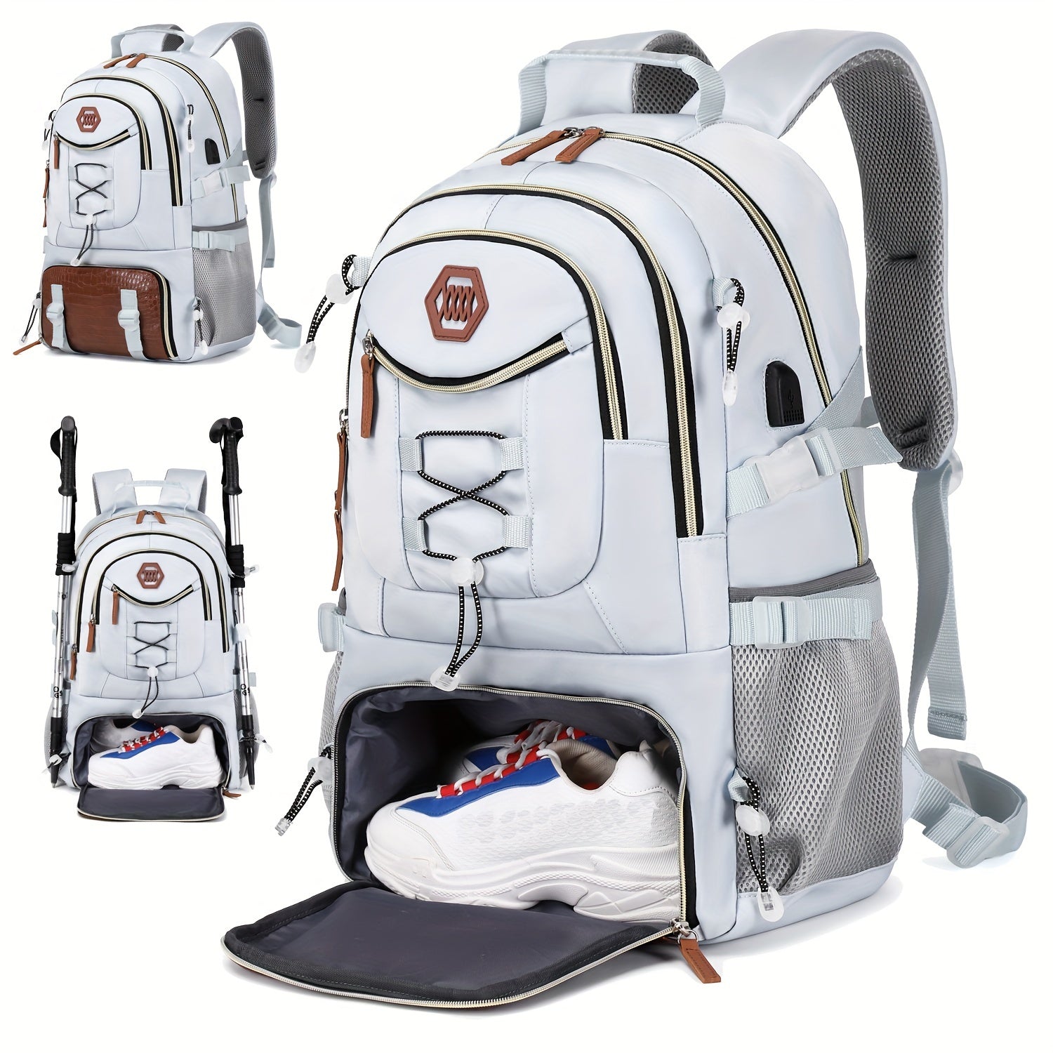 Large Capacity Travel Backpack | USB Charging & Shoe Compartment