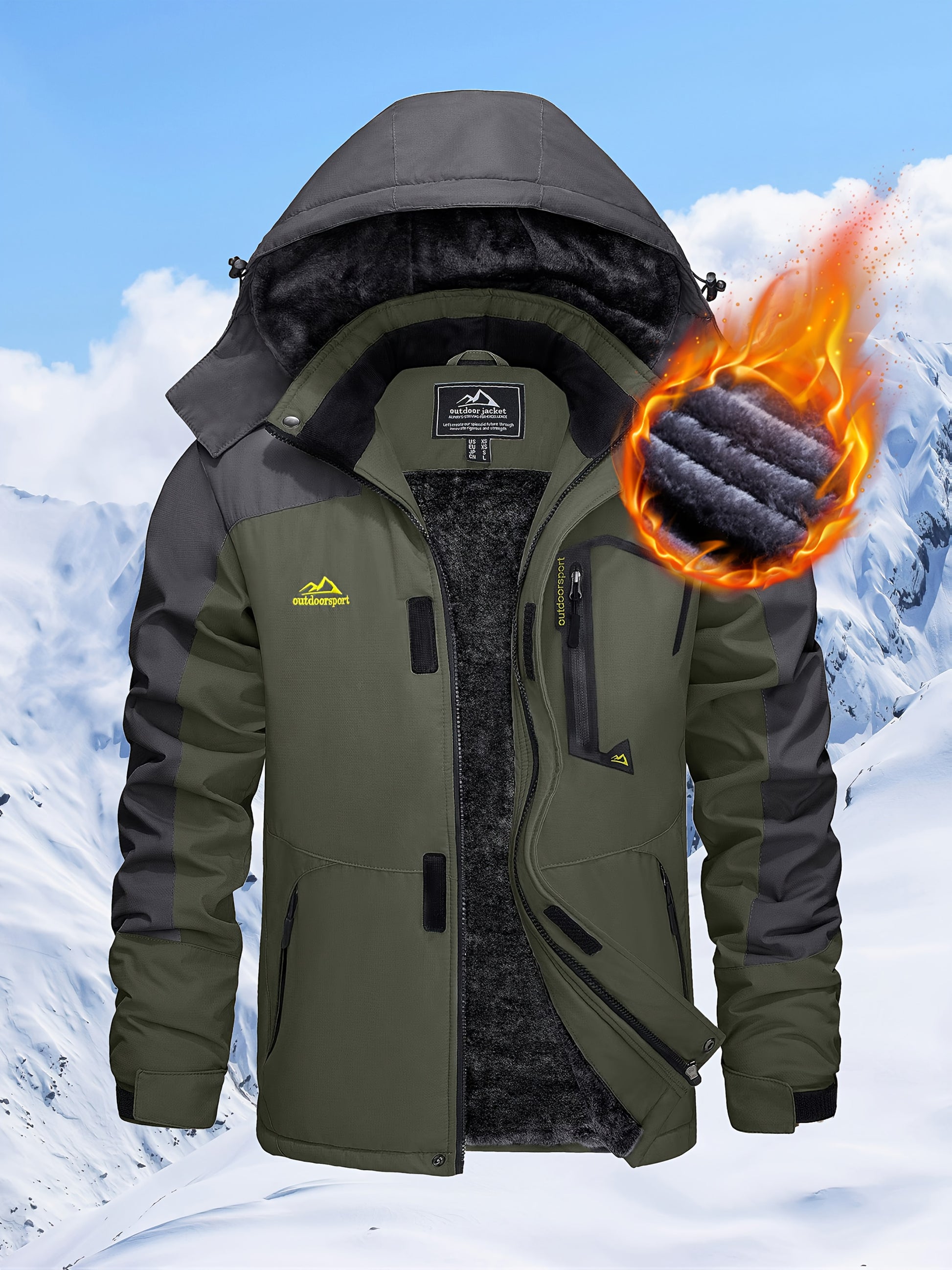 Outdoor Winter Jacket for Men | Warm Hooded Design