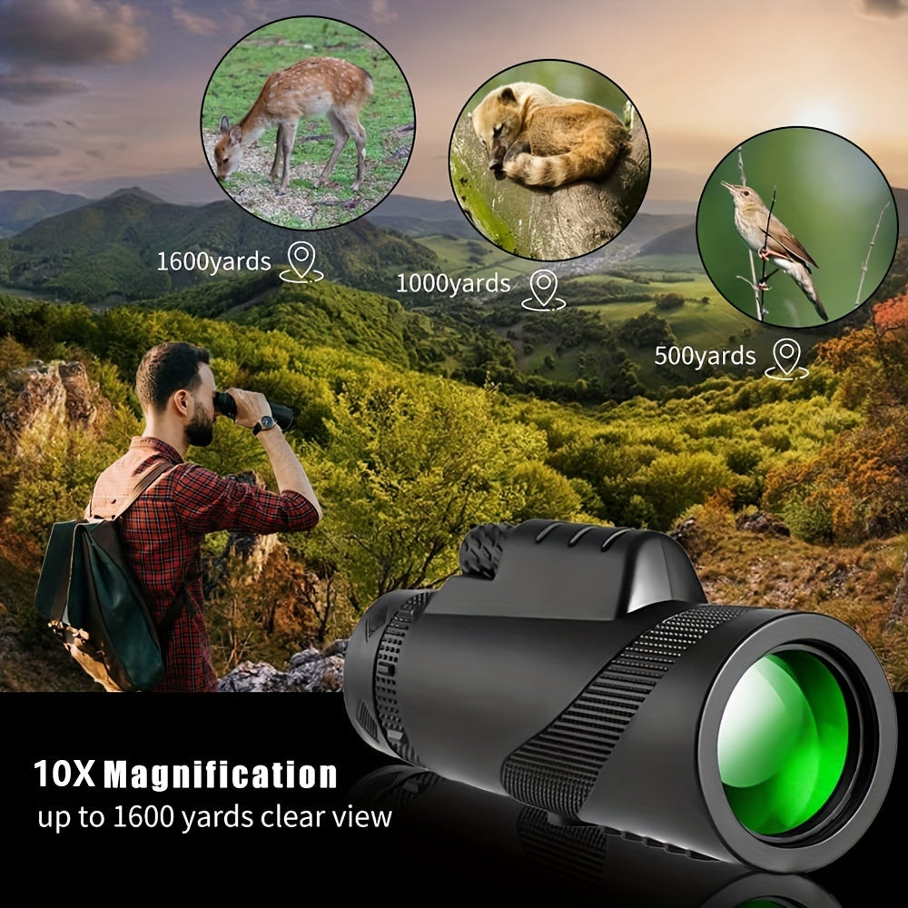High Definition Monocular Telescope | Zoom Lens with Tripod & Phone Mount