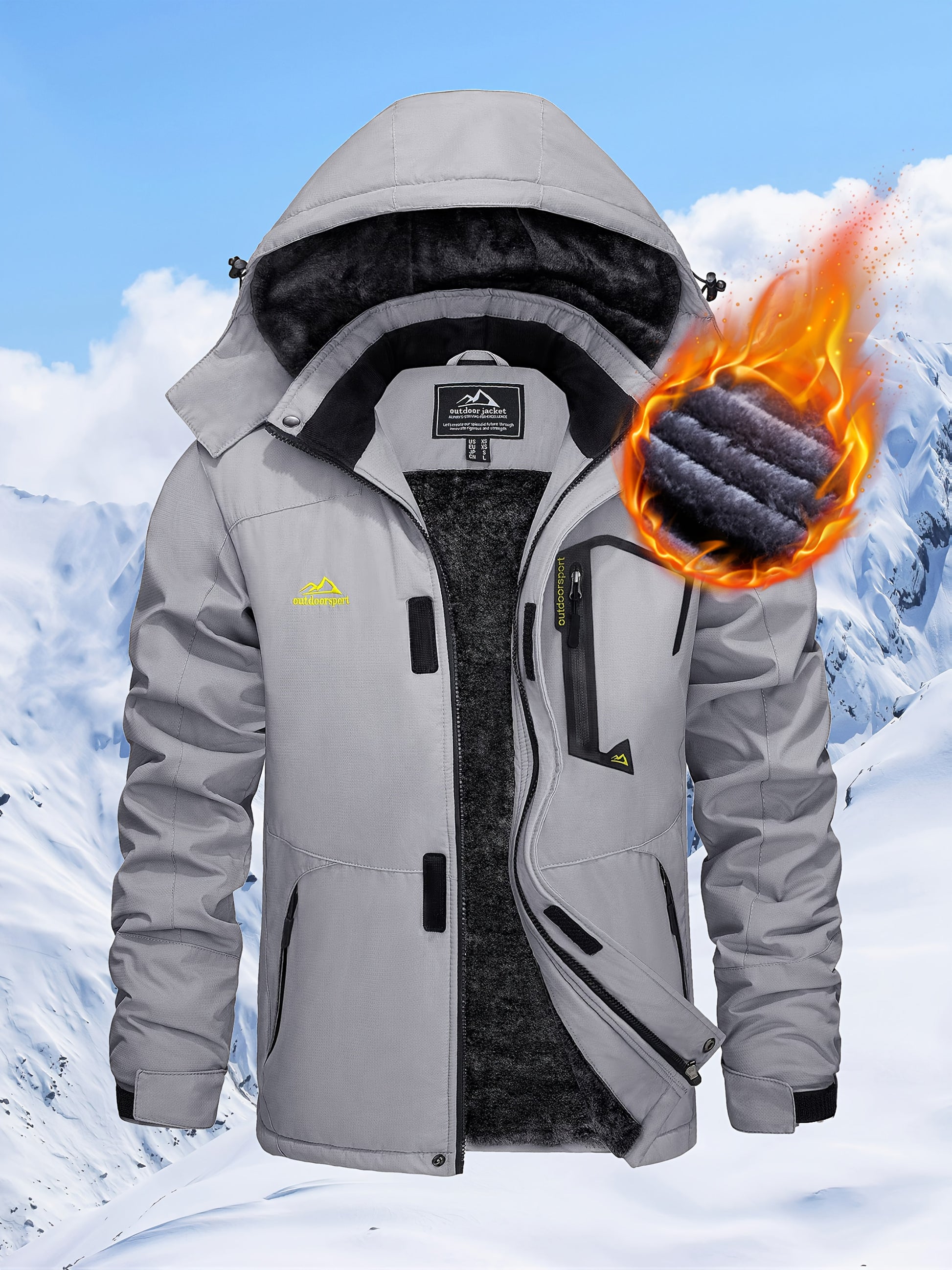 Outdoor Winter Jacket for Men | Warm Hooded Design