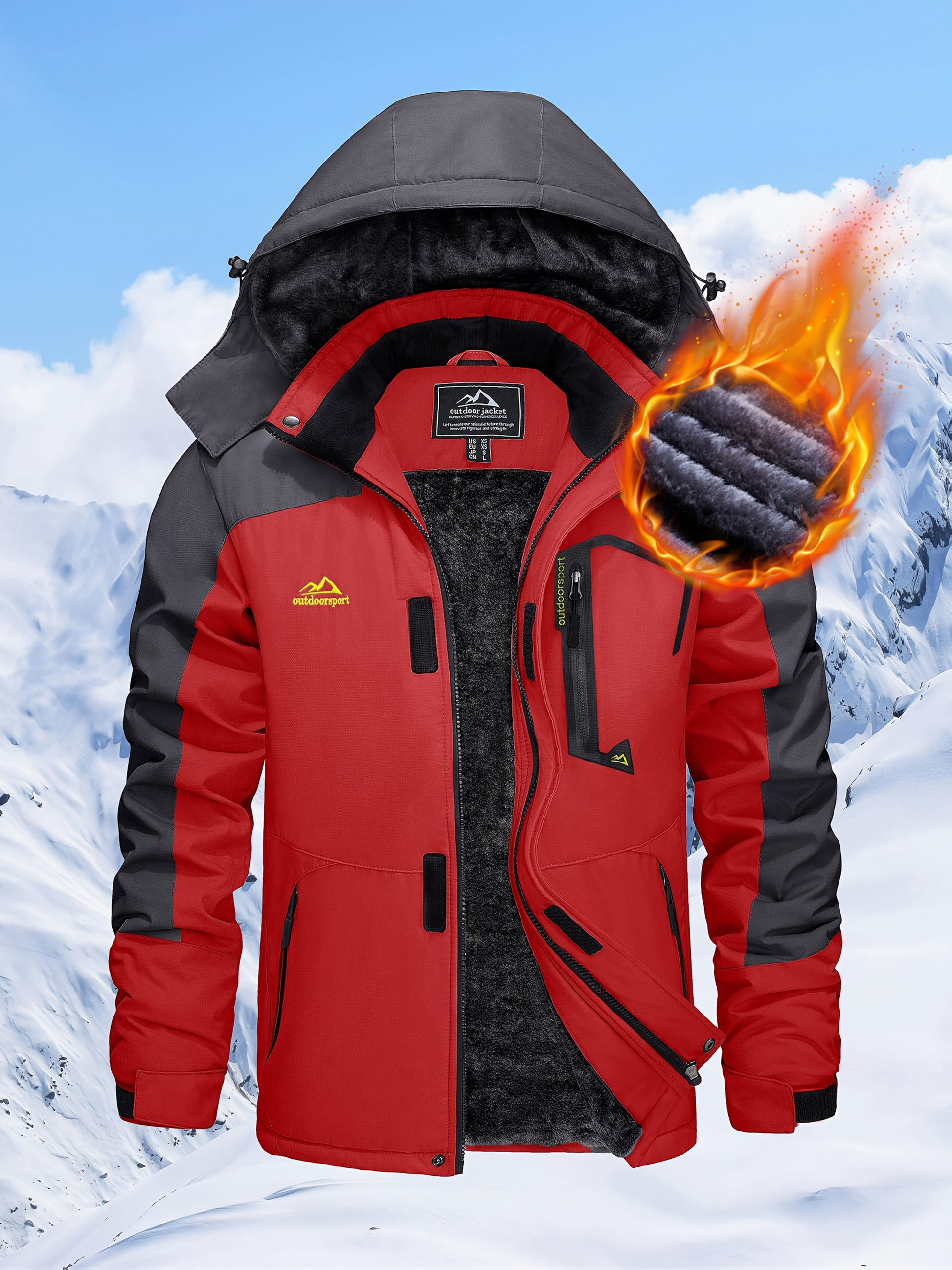 Outdoor Winter Jacket for Men | Warm Hooded Design