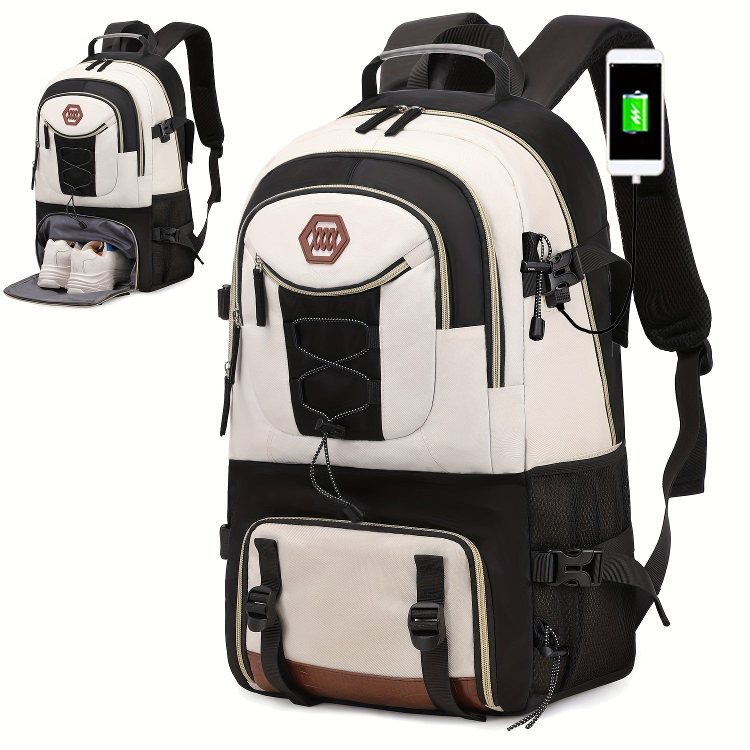 Large Capacity Travel Backpack | USB Charging & Shoe Compartment