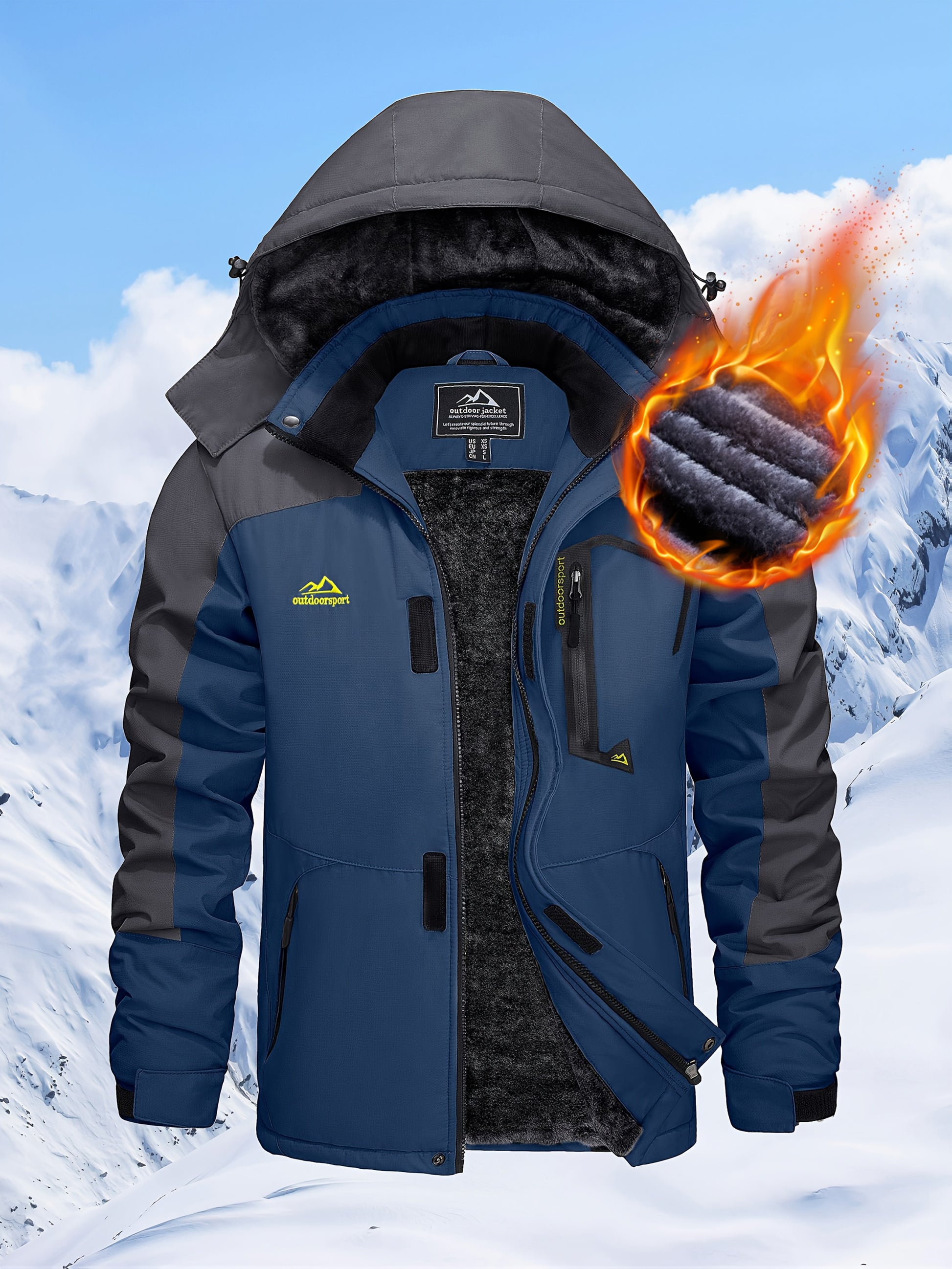 Outdoor Winter Jacket for Men | Warm Hooded Design
