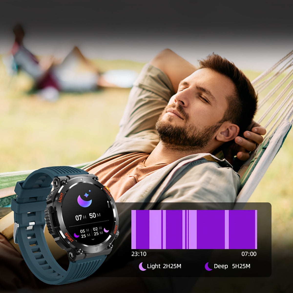 Tactical Smartwatch for Men | LED Light and Compass Function