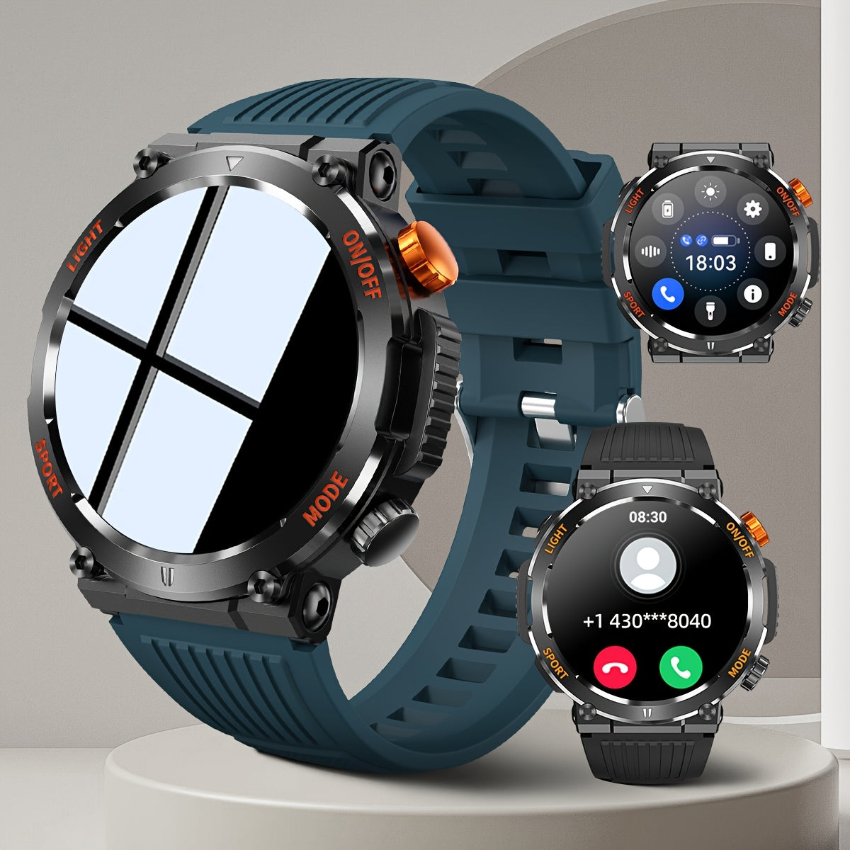 Tactical Smartwatch for Men | LED Light and Compass Function