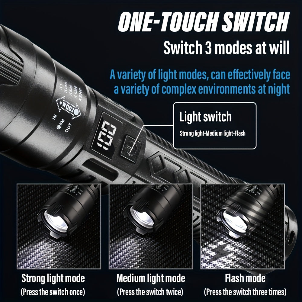 Powerful LED Flashlight Set | USB Rechargeable Torch for Camping