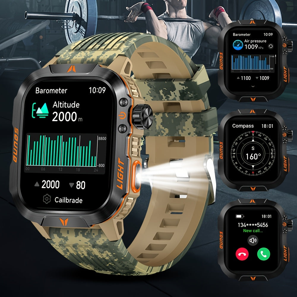 Men’s Sports Hiking Smartwatch | Multifunction Compass and Flashlight