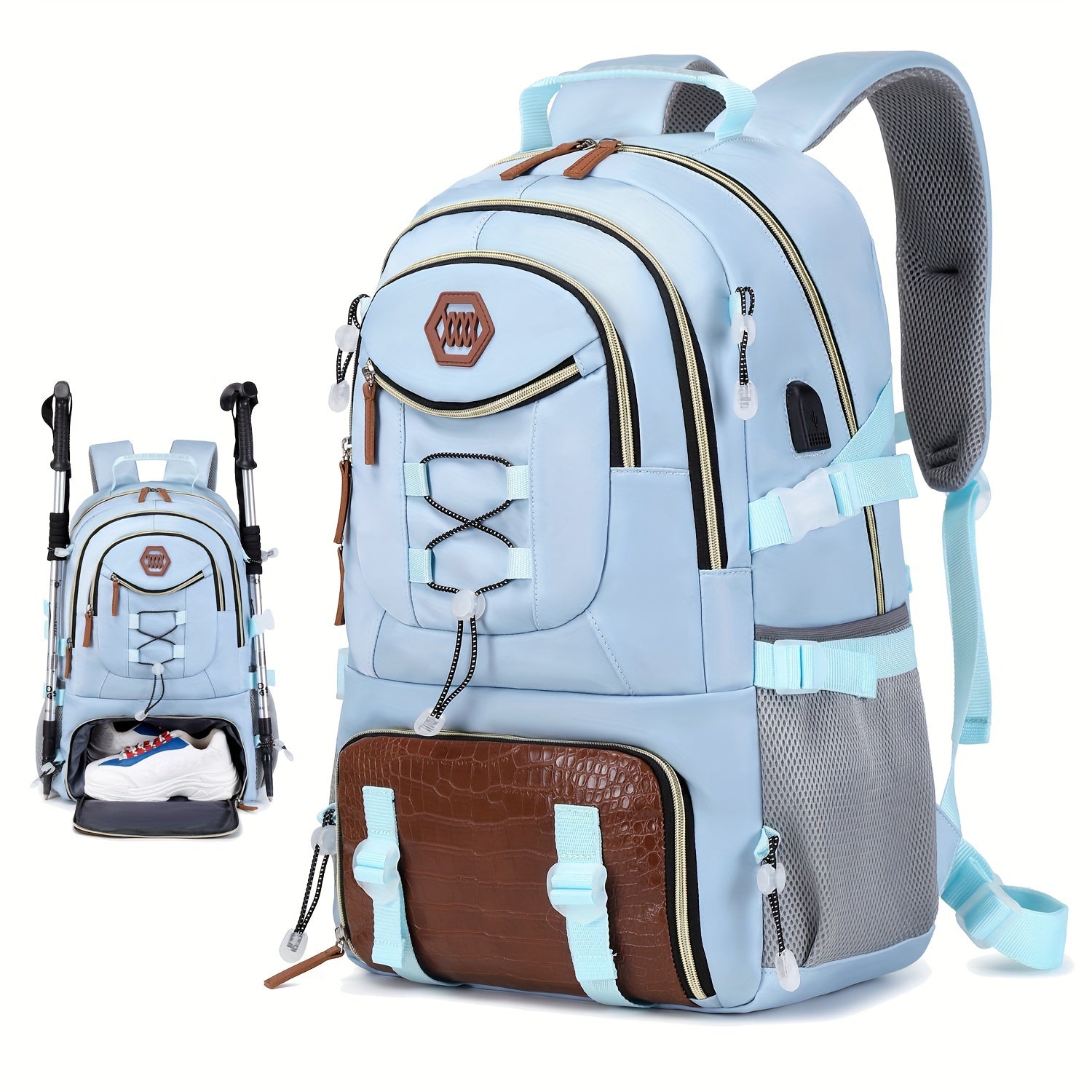 Large Capacity Travel Backpack | USB Charging & Shoe Compartment