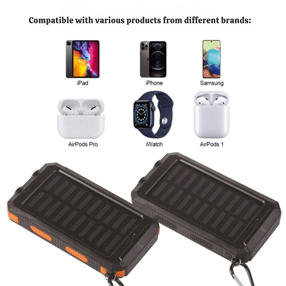 Solar Power Bank | Waterproof Portable Charger