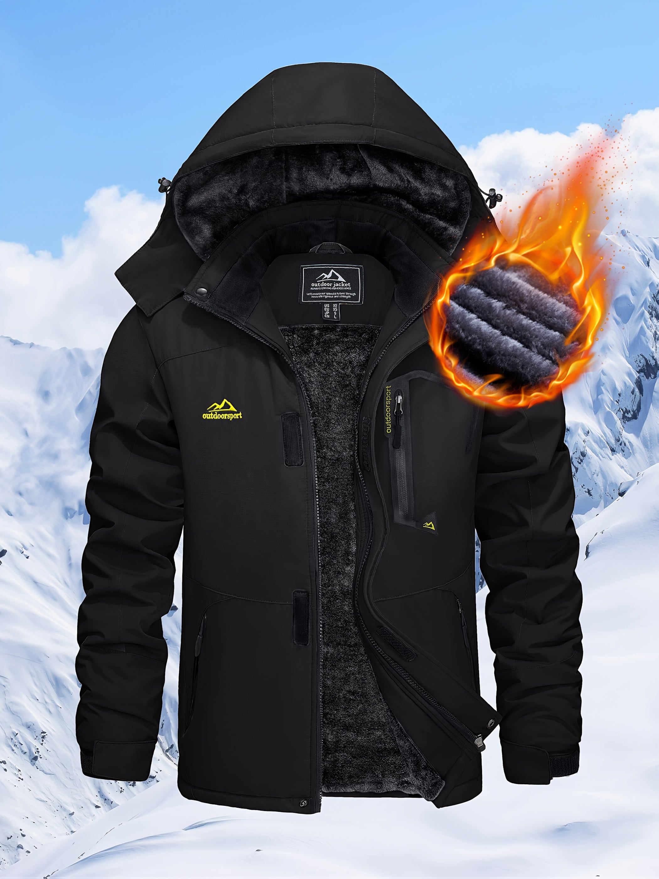 Outdoor Winter Jacket for Men | Warm Hooded Design