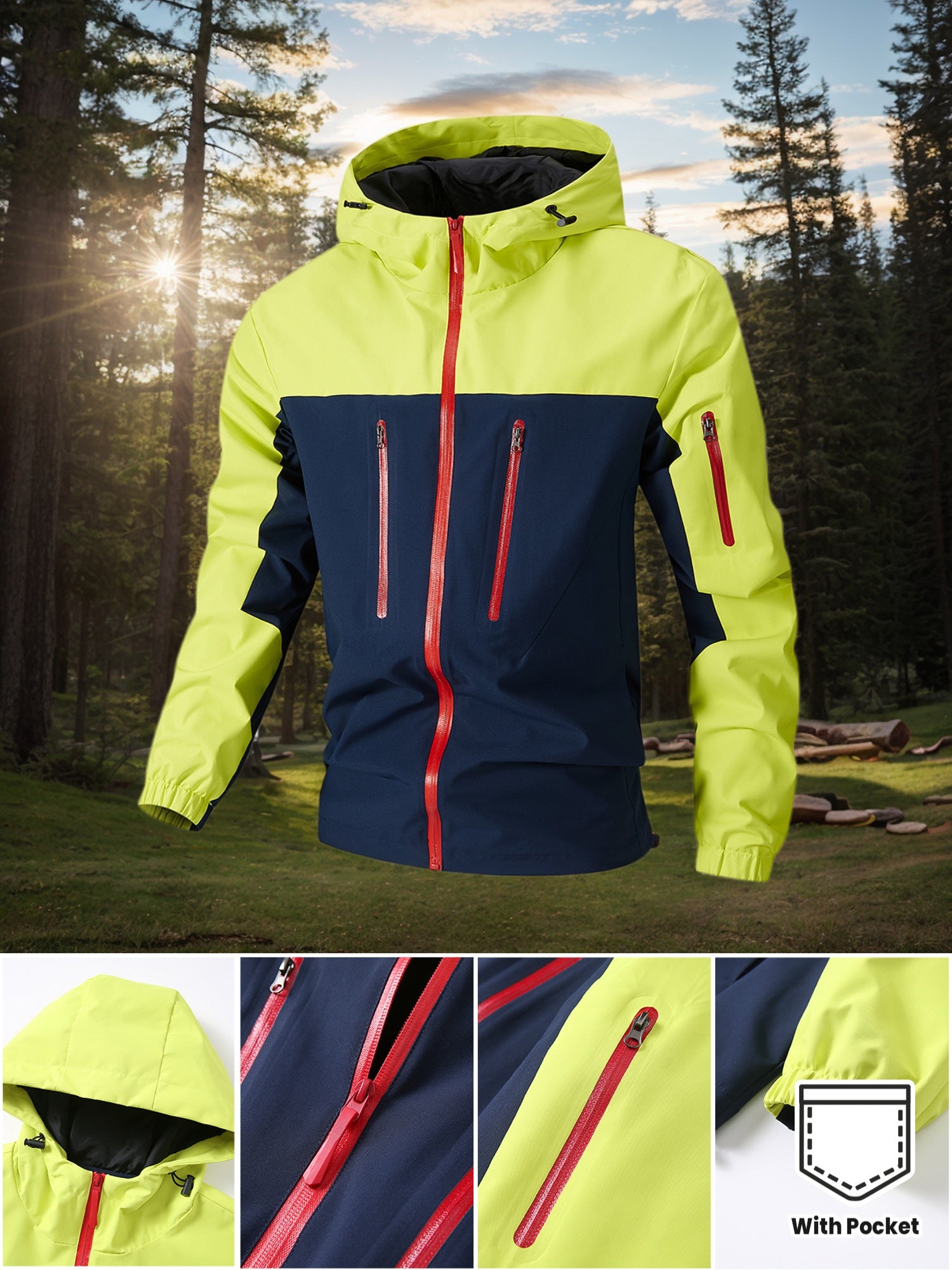 Men’s Hooded Jacket | Outdoor Windproof Zip-Up Coat