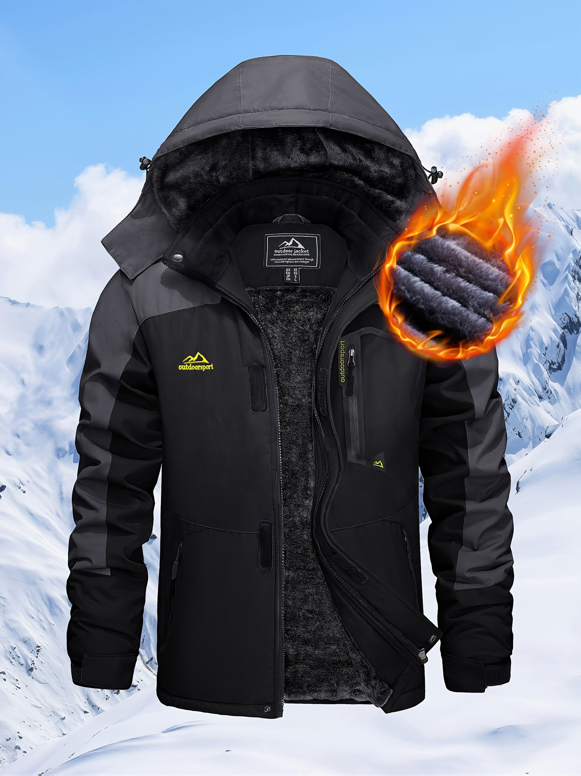Outdoor Winter Jacket for Men | Warm Hooded Design