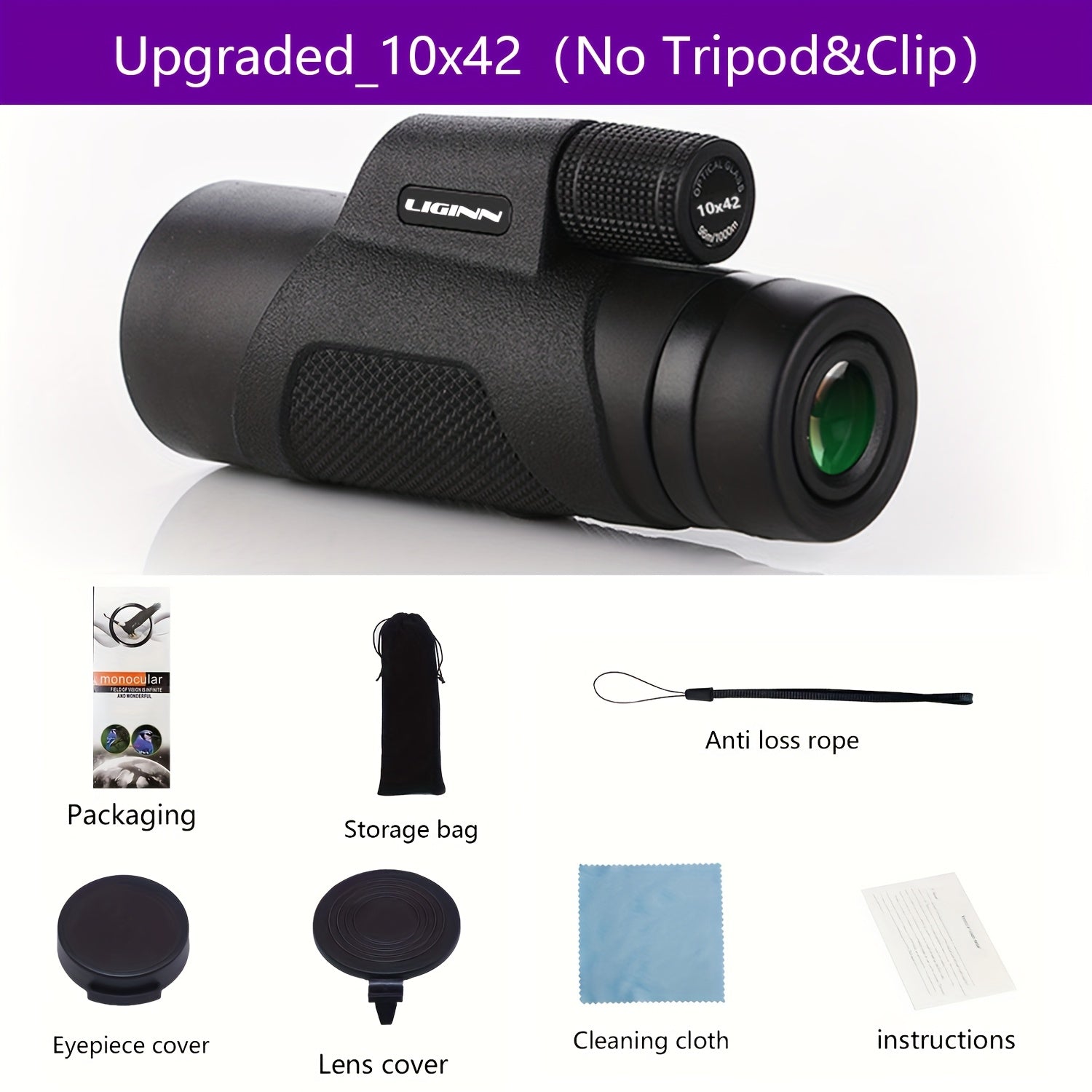 High Definition Monocular Telescope | Zoom Lens with Tripod & Phone Mount