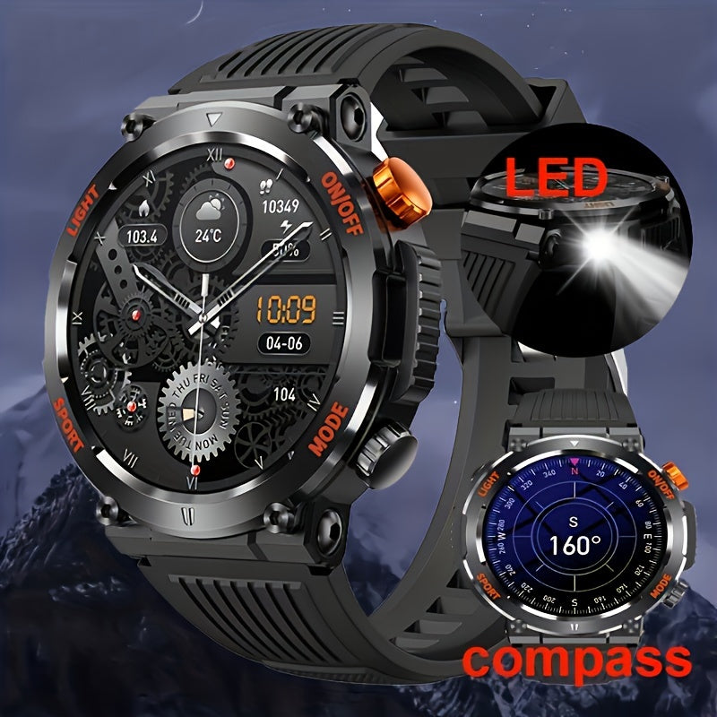 Tactical Smartwatch for Men | LED Light and Compass Function