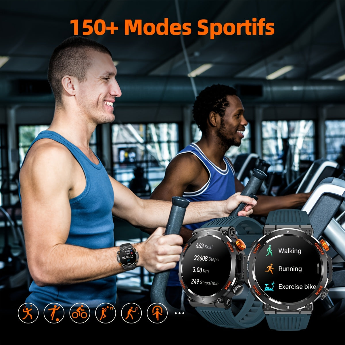 Tactical Smartwatch for Men | LED Light and Compass Function