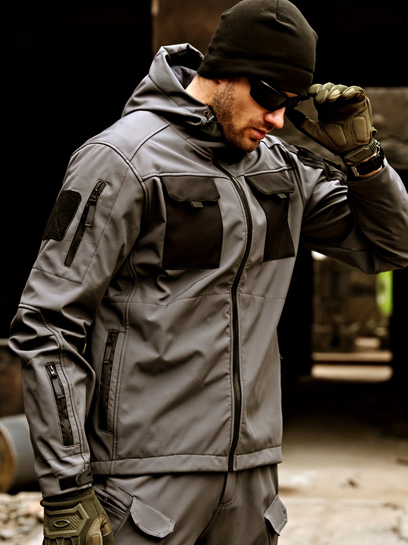 Men’s Tactical Jacket | Outdoor Hooded Multi-Pocket Coat
