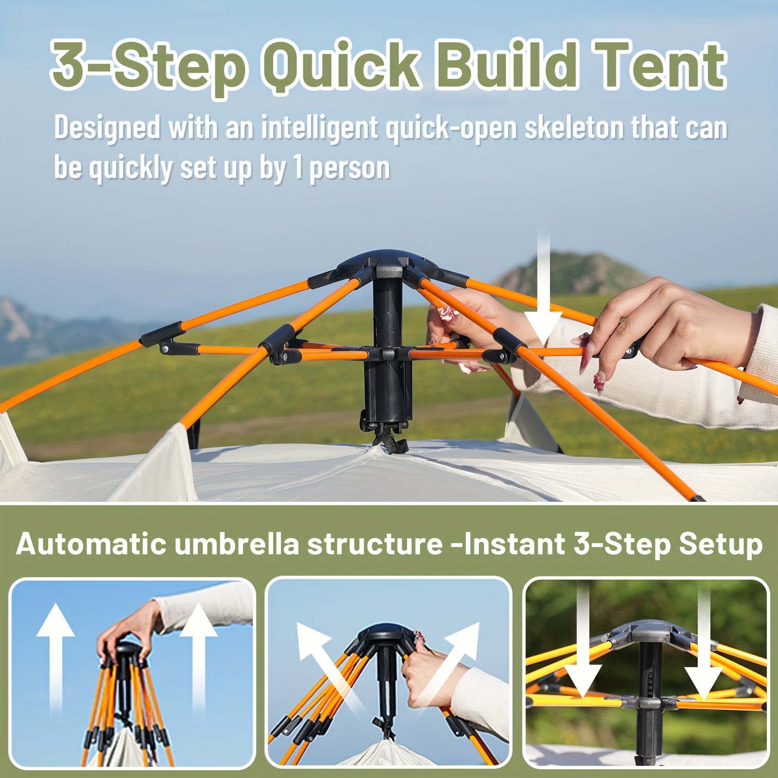 Automatic Pop-Up Camping Tent | Outdoor Family Shelter