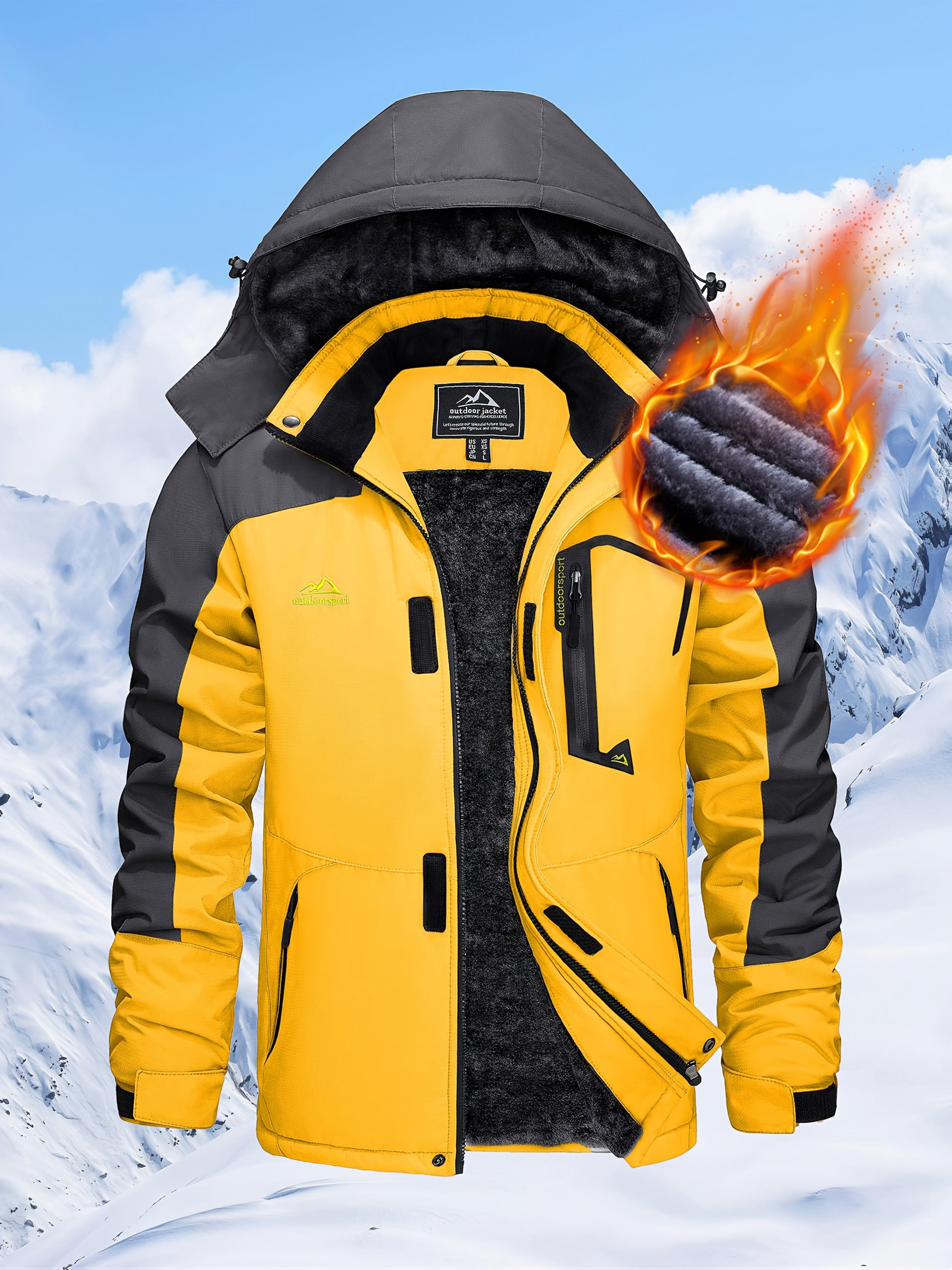 Outdoor Winter Jacket for Men | Warm Hooded Design