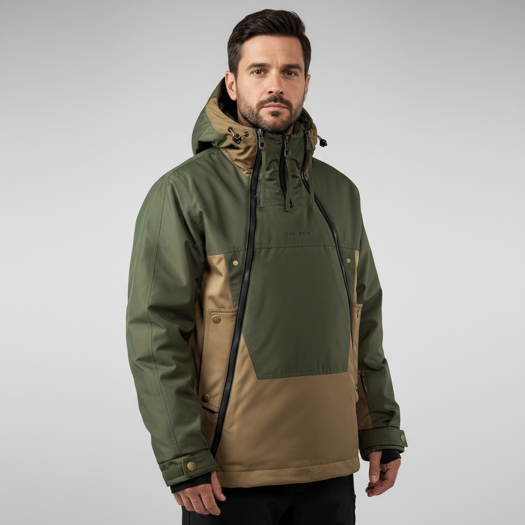 Men’s Winter Zip-Up Jacket with Removable Hood – Padded Coat for Cold Weather
