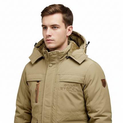 Men’s Tactical Winter Jacket – Waterproof Insulated Coat with Removable Hood