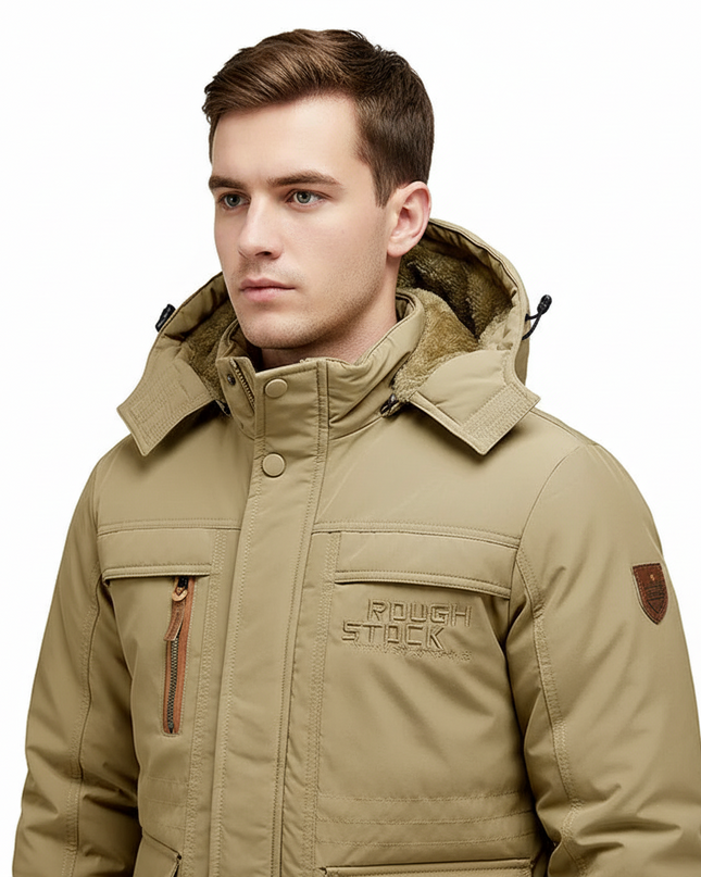 Men’s Tactical Winter Jacket – Waterproof Insulated Coat with Removable Hood